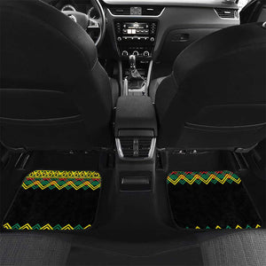 Black Jamaican Christmas Car Mats Reggae Lion With Kente Pattern