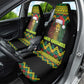 Black Jamaican Christmas Car Seat Cover Reggae Lion With Kente Pattern