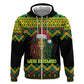 Black Jamaican Christmas Hoodie Reggae Lion With Kente Pattern