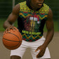 Black Jamaican Christmas Sleeveless Zip Hoodie Reggae Lion With Kente Pattern - African Pride