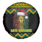 Black Jamaican Christmas Spare Tire Cover Reggae Lion With Kente Pattern