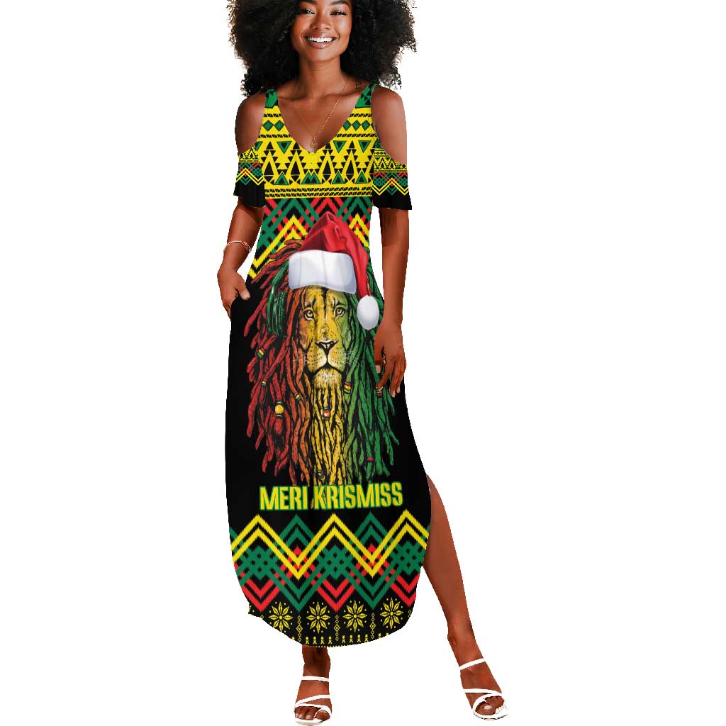 Black Jamaican Christmas Summer Maxi Dress Reggae Lion With Kente Pattern