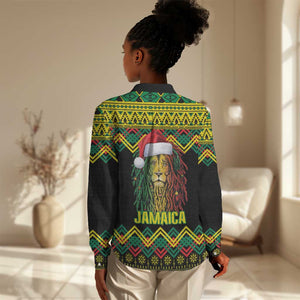 Black Jamaican Christmas Women Casual Shirt Reggae Lion With Kente Pattern