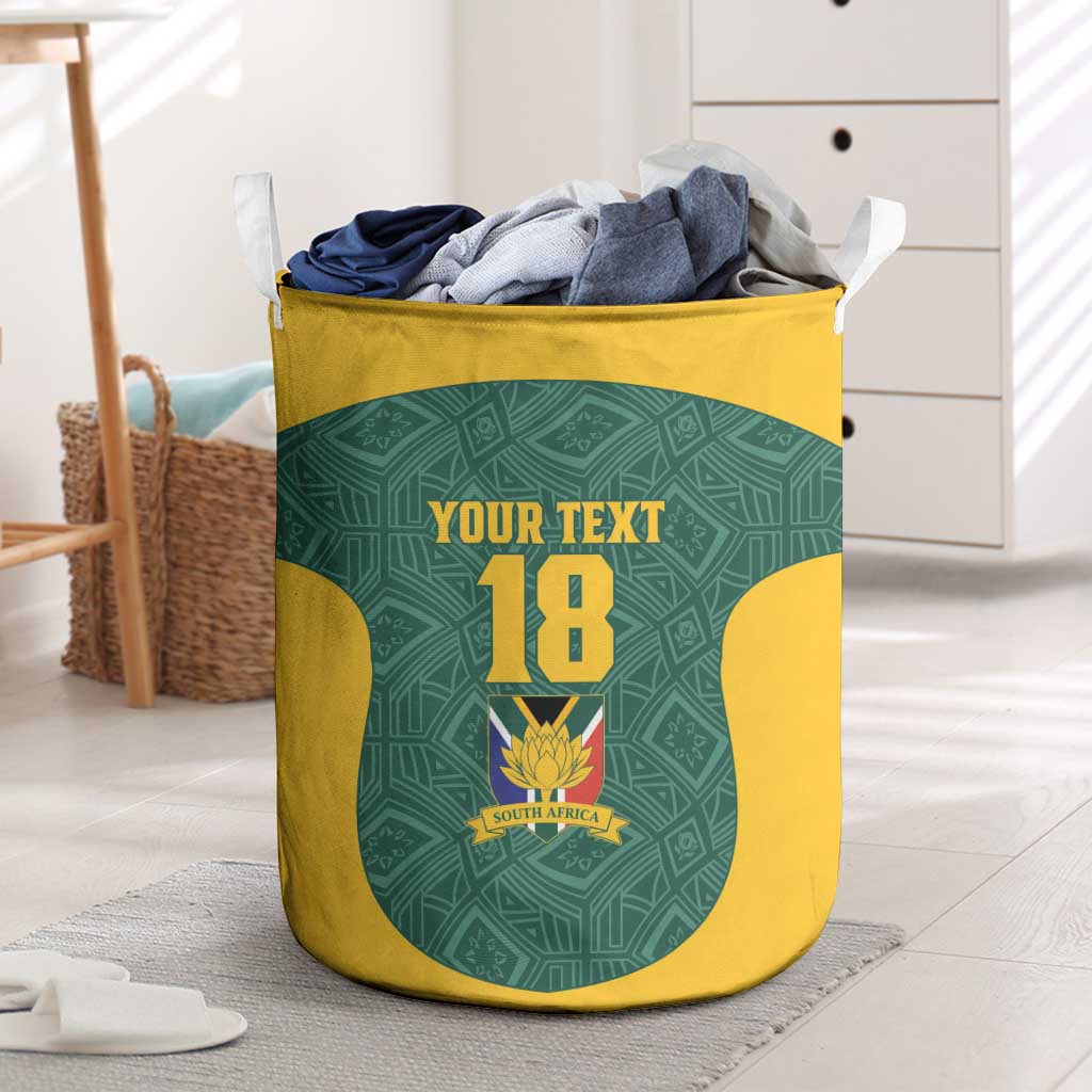 Custom South Africa Soccer Laundry Basket Bafana Bafana Spirit African Pattern - African Pride