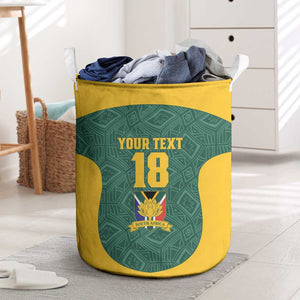 Custom South Africa Soccer Laundry Basket Bafana Bafana Spirit African Pattern - African Pride
