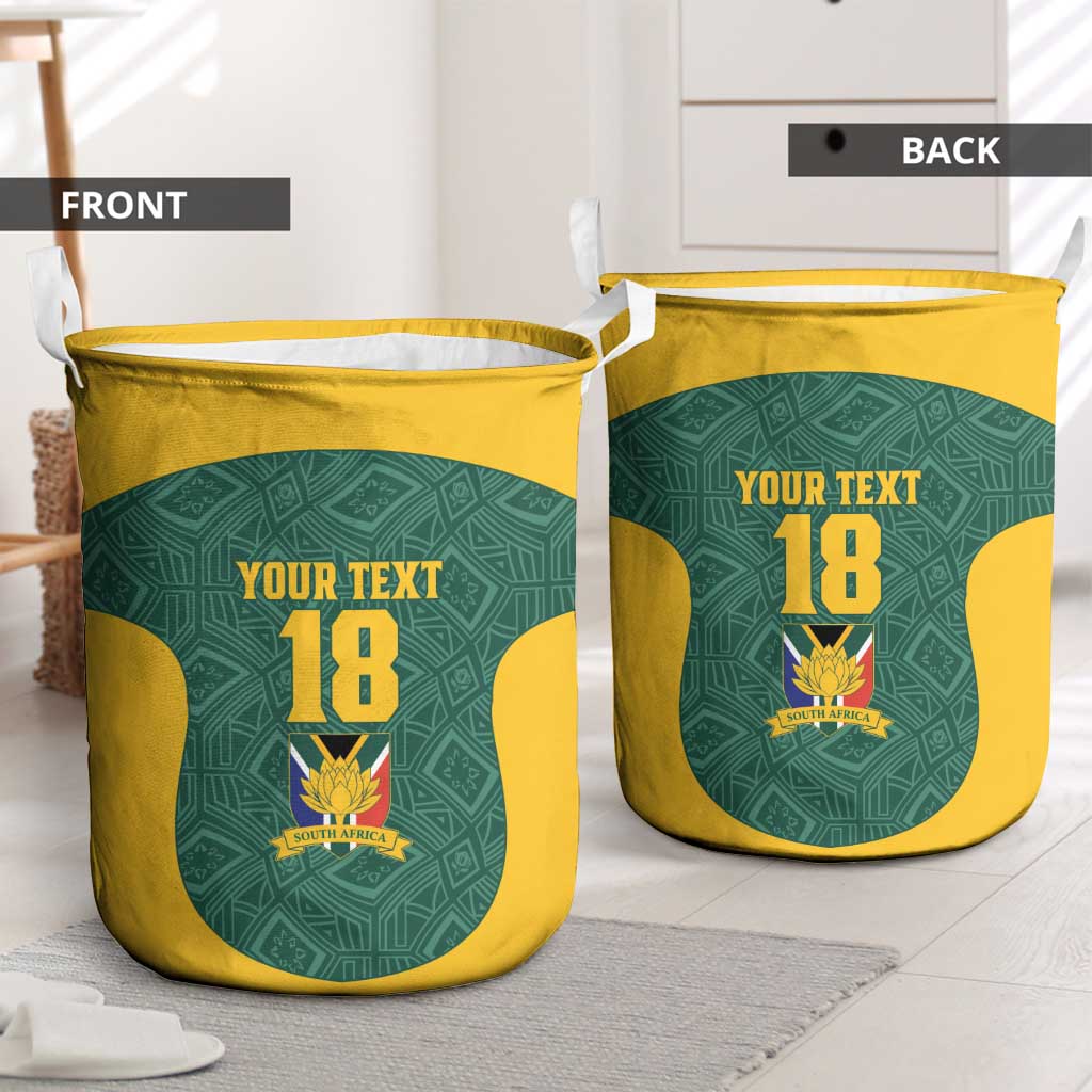 Custom South Africa Soccer Laundry Basket Bafana Bafana Spirit African Pattern - African Pride