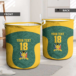 Custom South Africa Soccer Laundry Basket Bafana Bafana Spirit African Pattern - African Pride