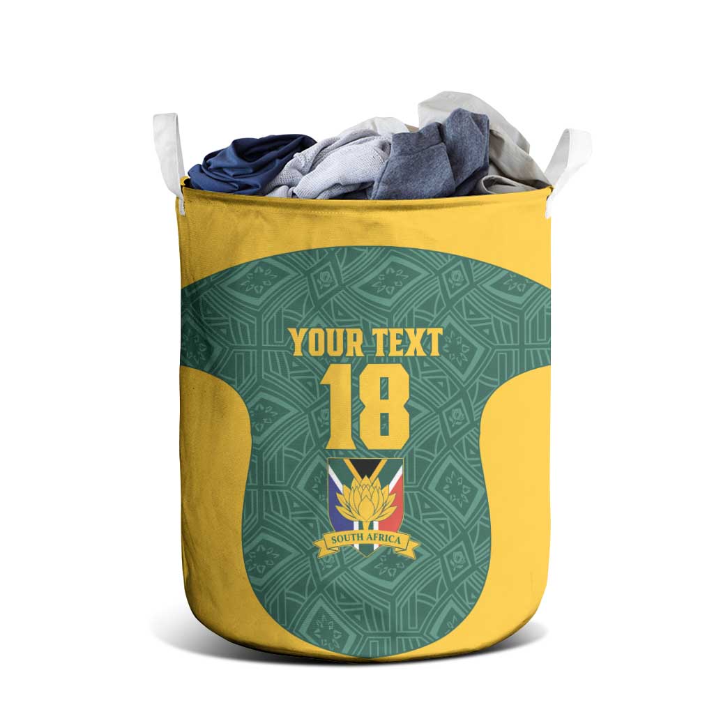 Custom South Africa Soccer Laundry Basket Bafana Bafana Spirit African Pattern - African Pride