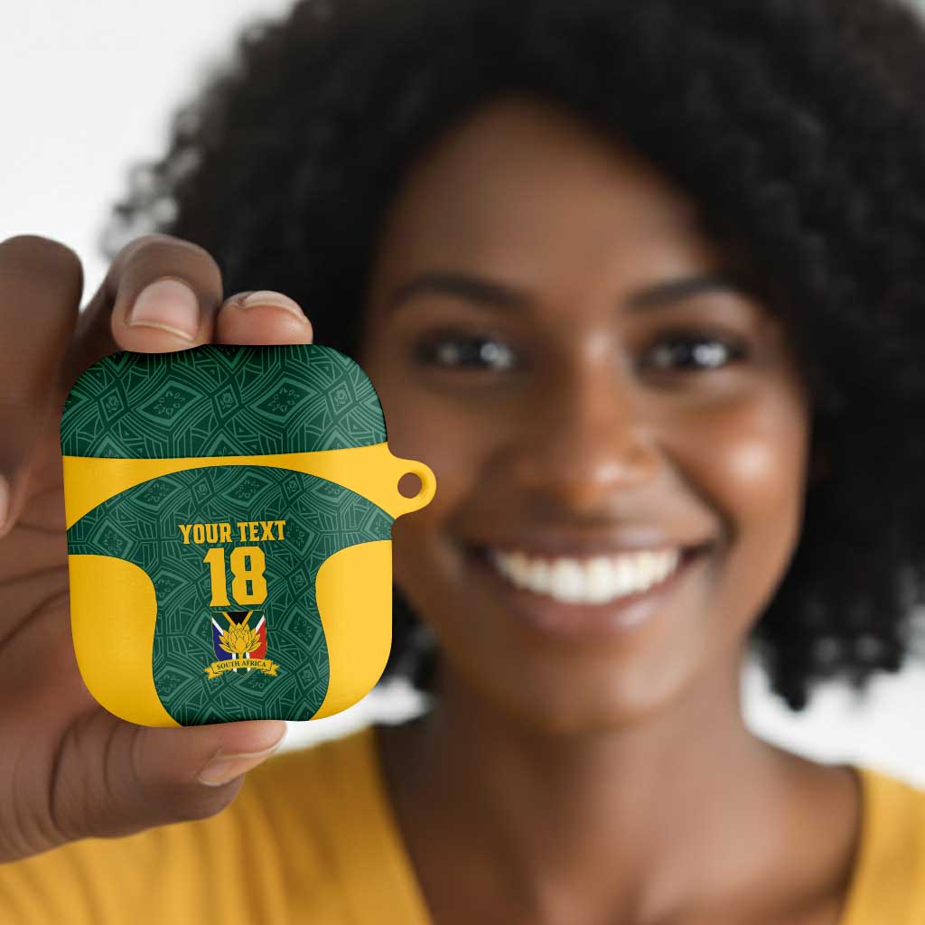 Custom South Africa Soccer AirPods Case Bafana Bafana Spirit African Pattern - African Pride