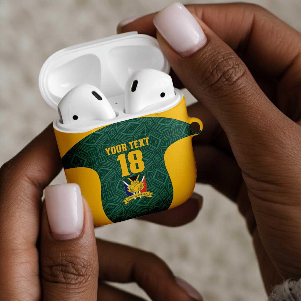 Custom South Africa Soccer AirPods Case Bafana Bafana Spirit African Pattern - African Pride