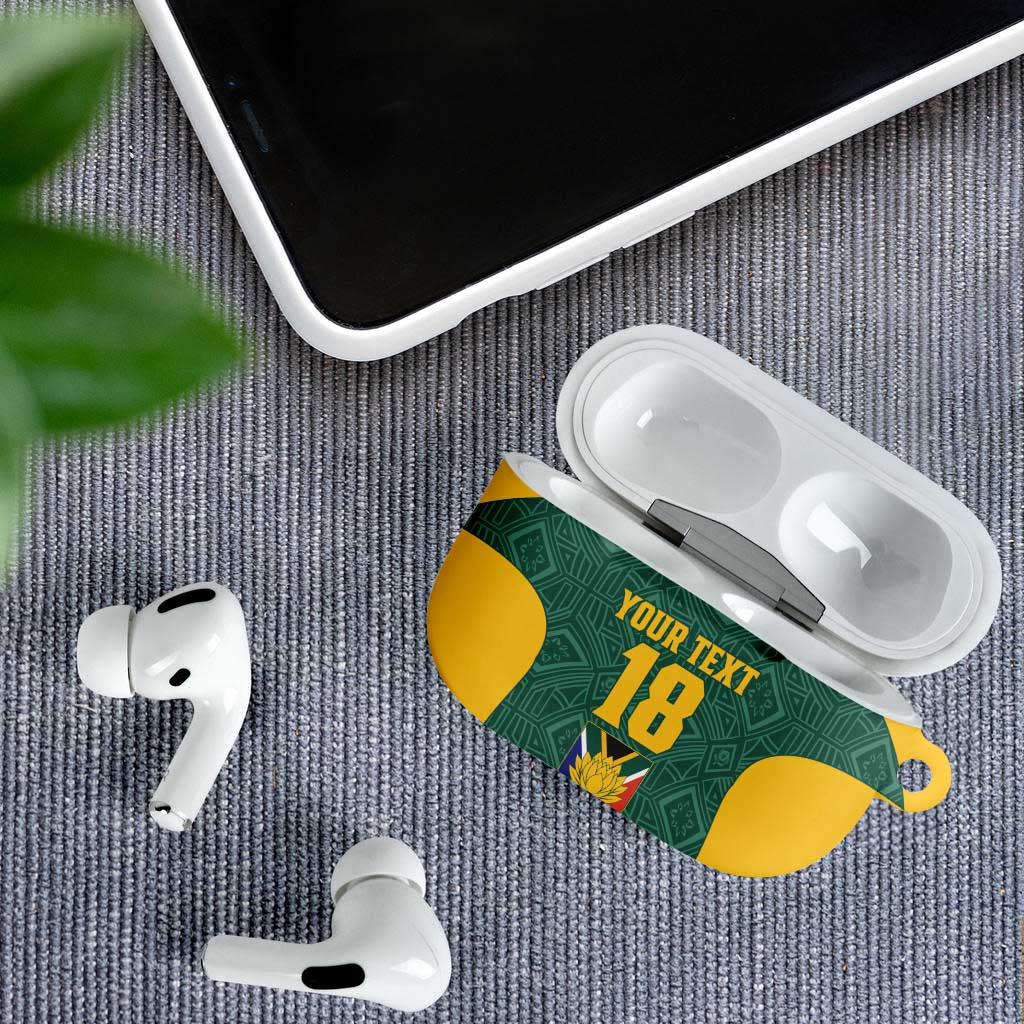 Custom South Africa Soccer AirPods Case Bafana Bafana Spirit African Pattern - African Pride
