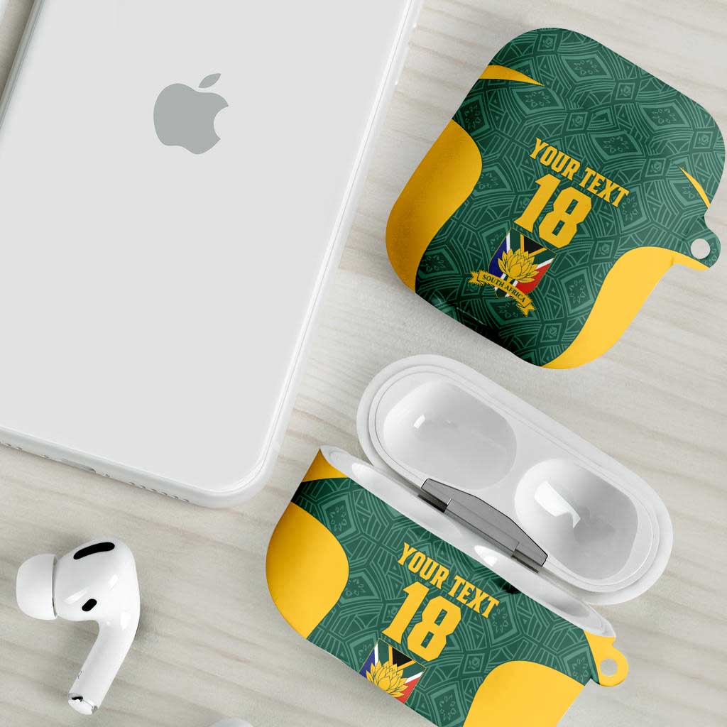 Custom South Africa Soccer AirPods Case Bafana Bafana Spirit African Pattern - African Pride
