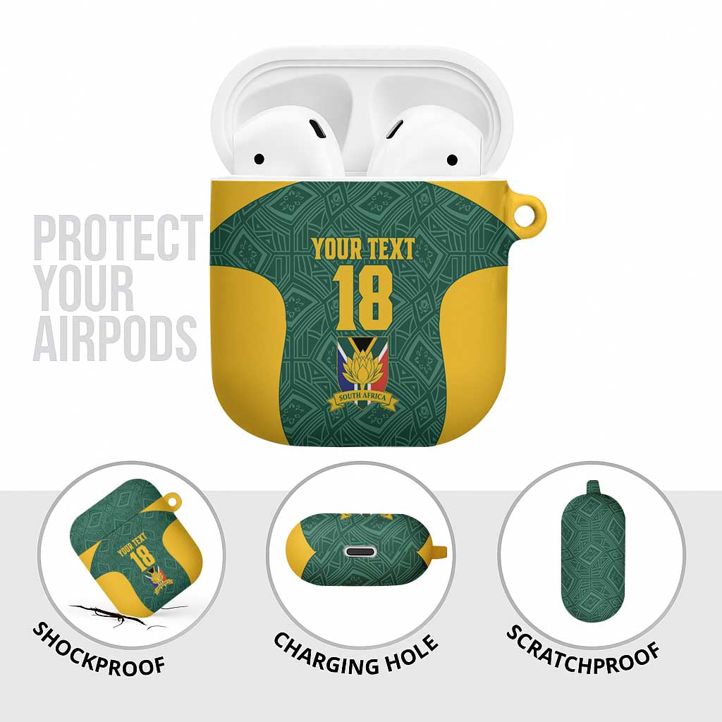 Custom South Africa Soccer AirPods Case Bafana Bafana Spirit African Pattern - African Pride