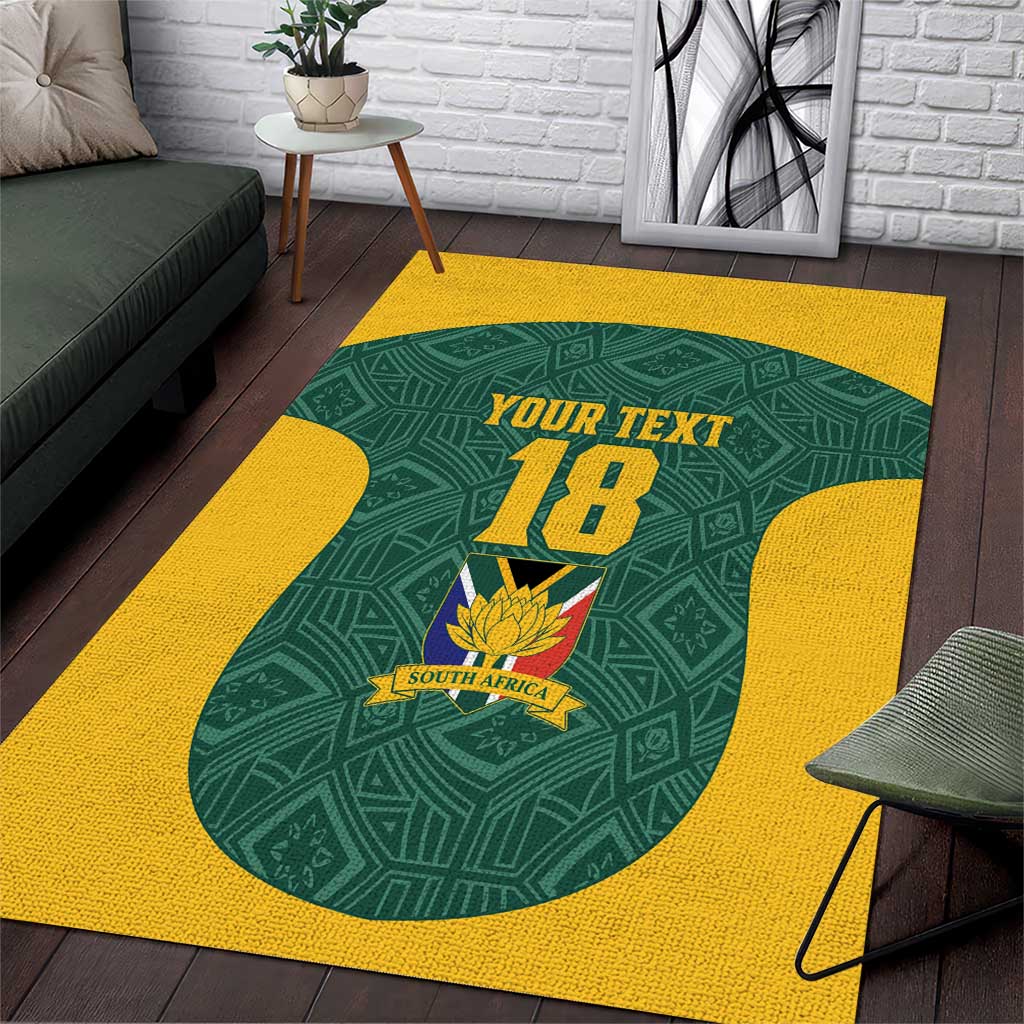 Custom South Africa Soccer Area Rug Bafana Bafana Spirit African Pattern - African Pride