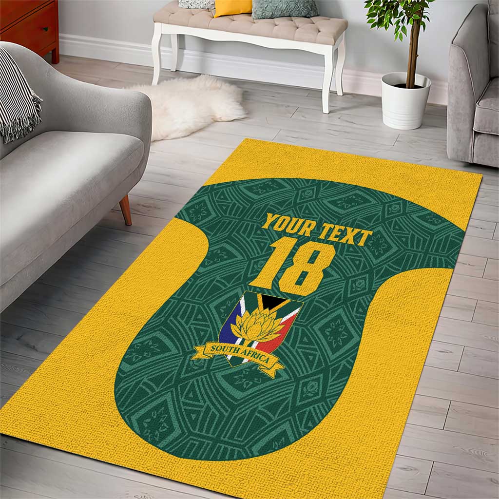 Custom South Africa Soccer Area Rug Bafana Bafana Spirit African Pattern - African Pride