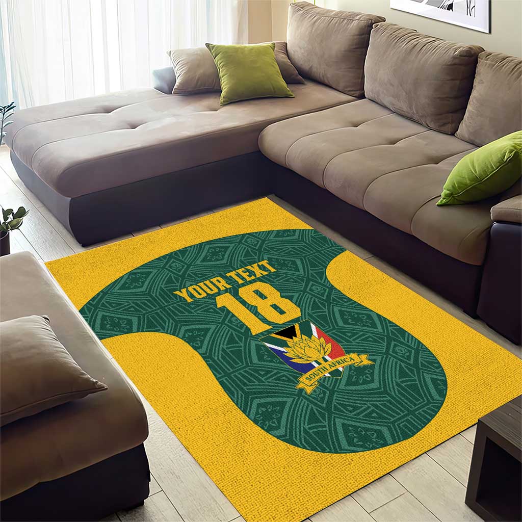 Custom South Africa Soccer Area Rug Bafana Bafana Spirit African Pattern - African Pride