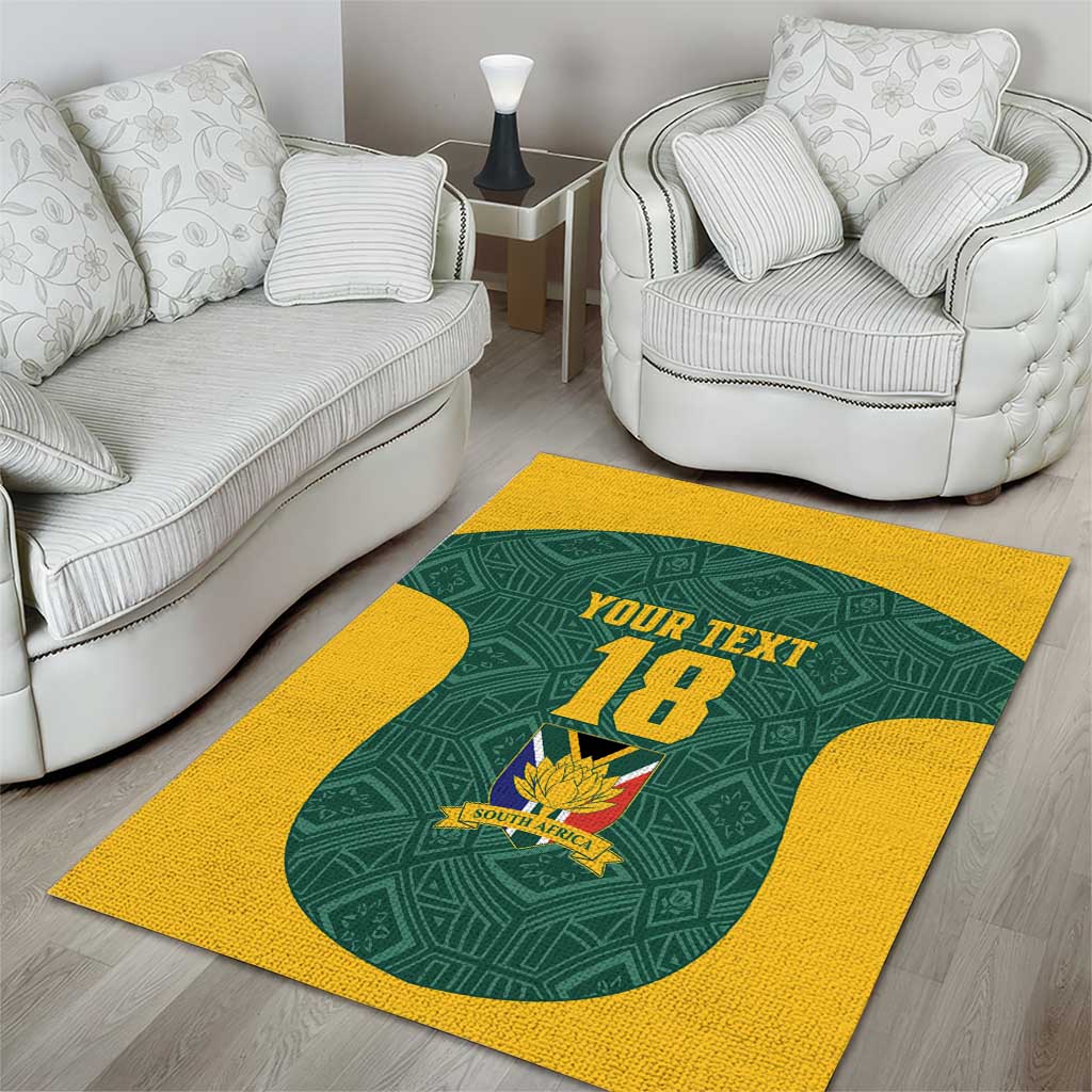 Custom South Africa Soccer Area Rug Bafana Bafana Spirit African Pattern - African Pride