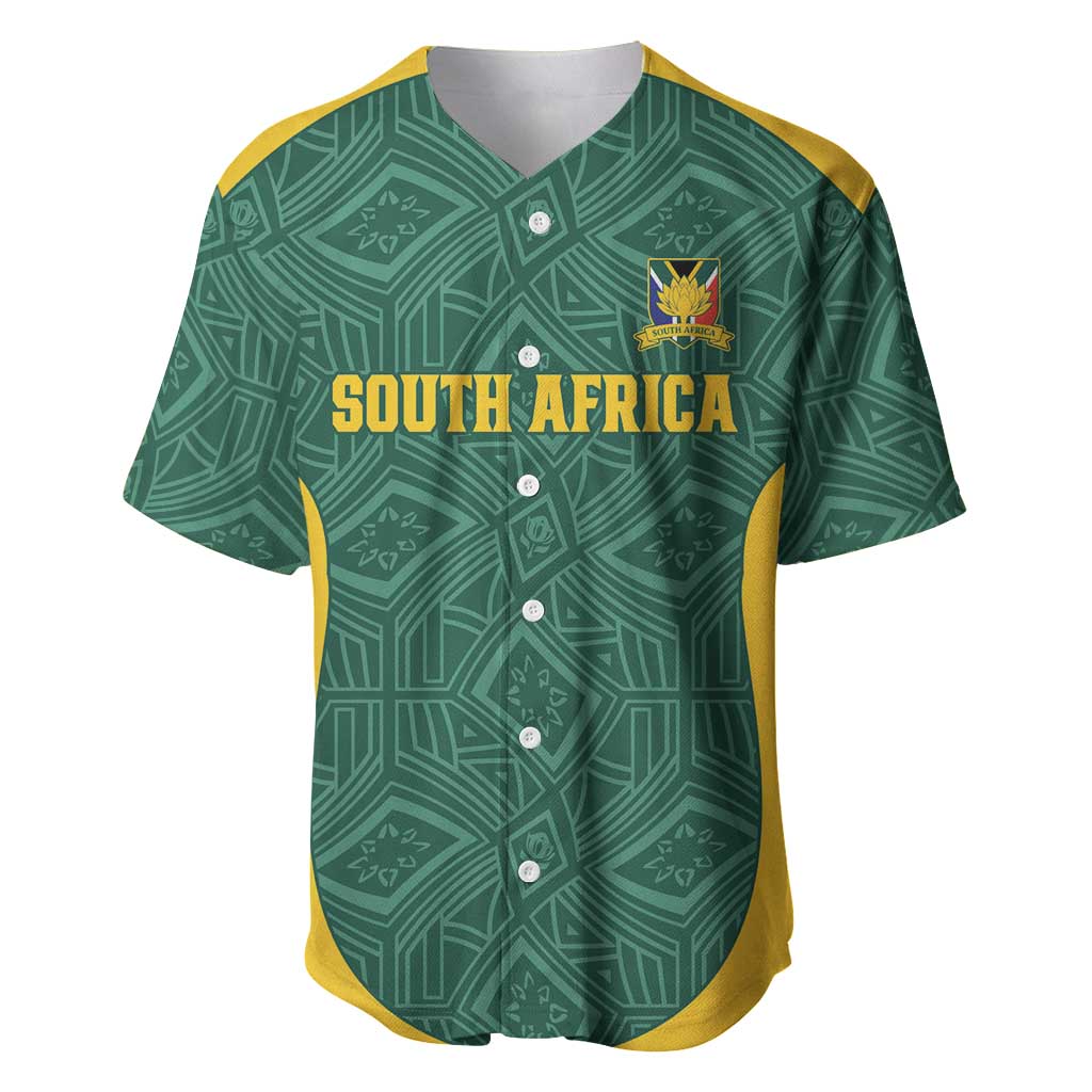Custom South Africa Soccer Baseball Jersey Bafana Bafana Spirit African Pattern - African Pride