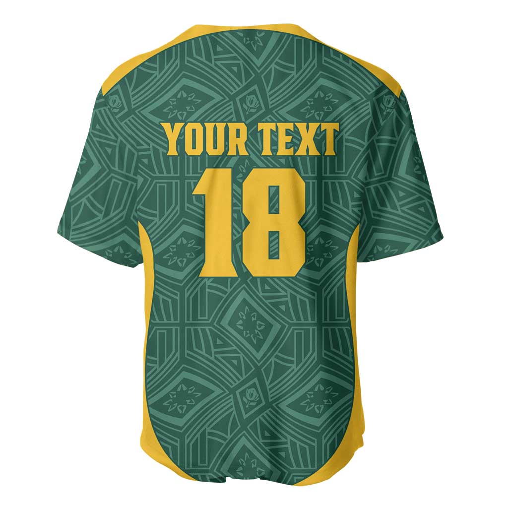 Custom South Africa Soccer Baseball Jersey Bafana Bafana Spirit African Pattern - African Pride