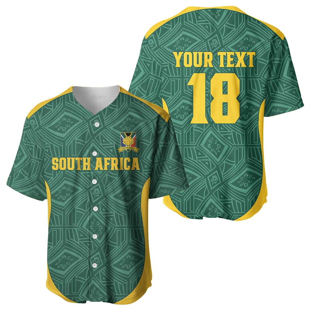 Custom South Africa Soccer Baseball Jersey Bafana Bafana Spirit African Pattern - African Pride