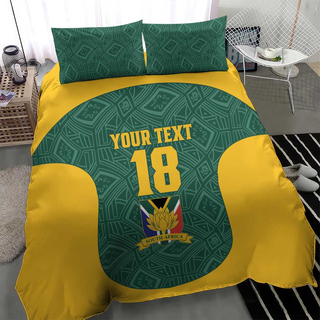 Custom South Africa Soccer Bedding Set Bafana Bafana Spirit African Pattern - African Pride
