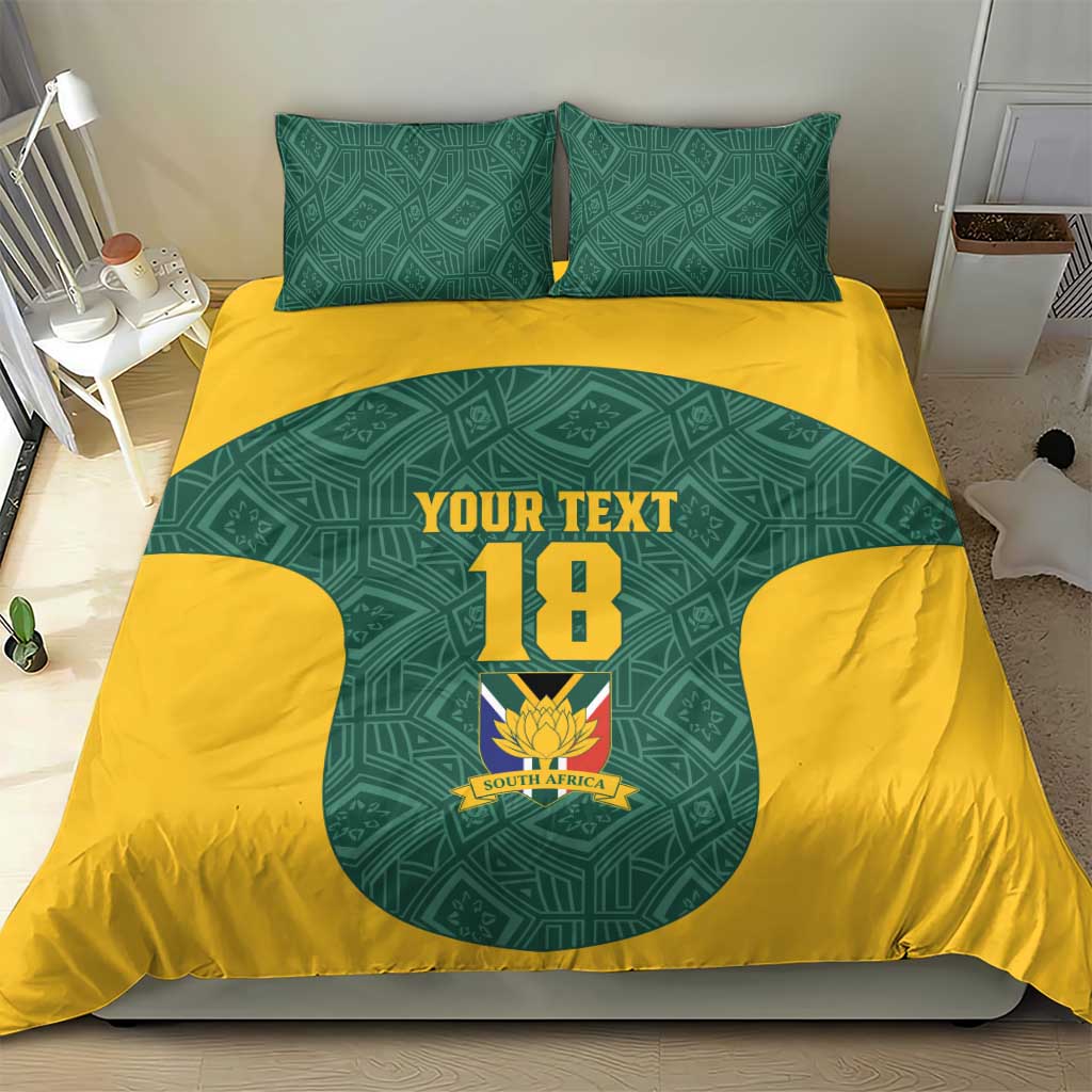 Custom South Africa Soccer Bedding Set Bafana Bafana Spirit African Pattern - African Pride