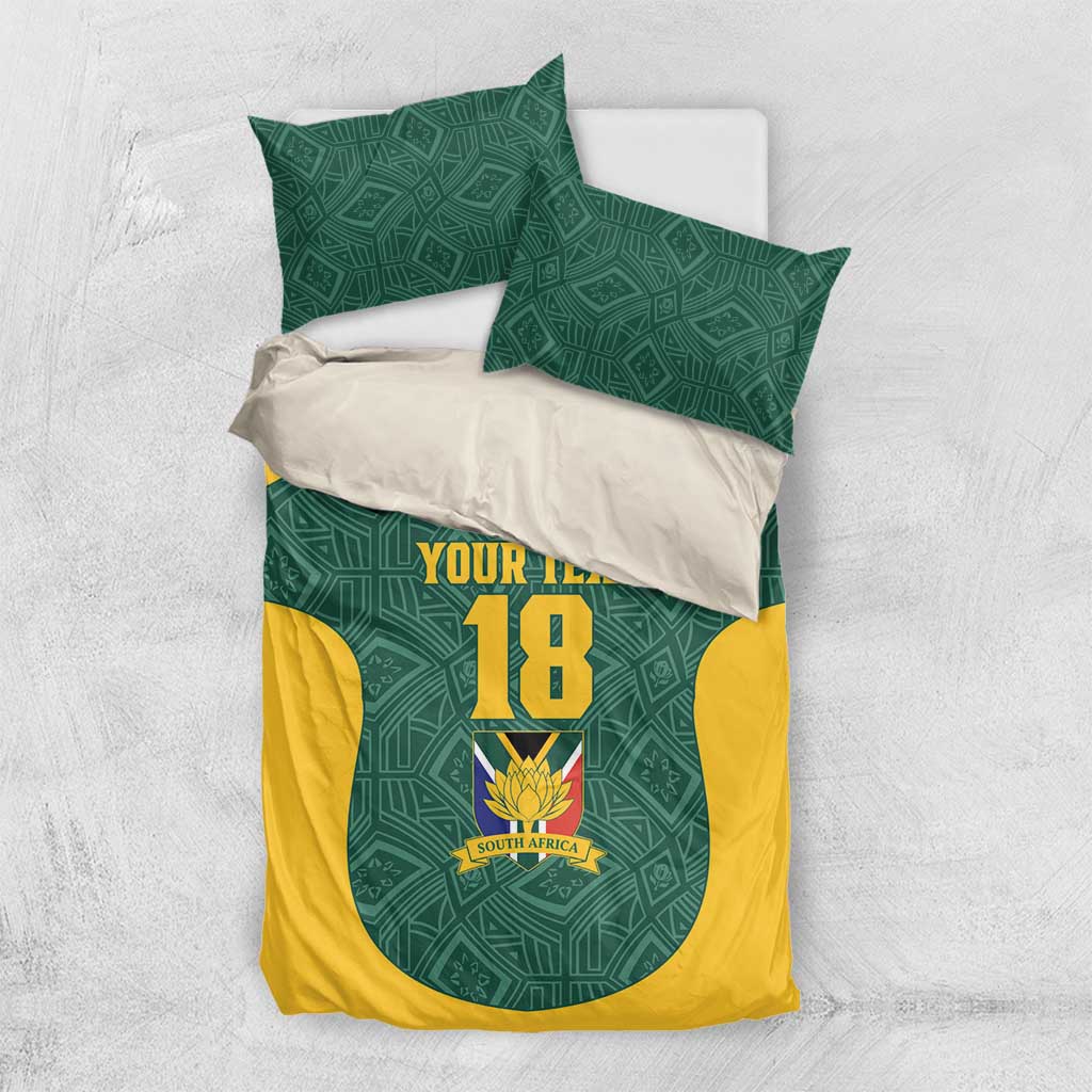 Custom South Africa Soccer Bedding Set Bafana Bafana Spirit African Pattern - African Pride