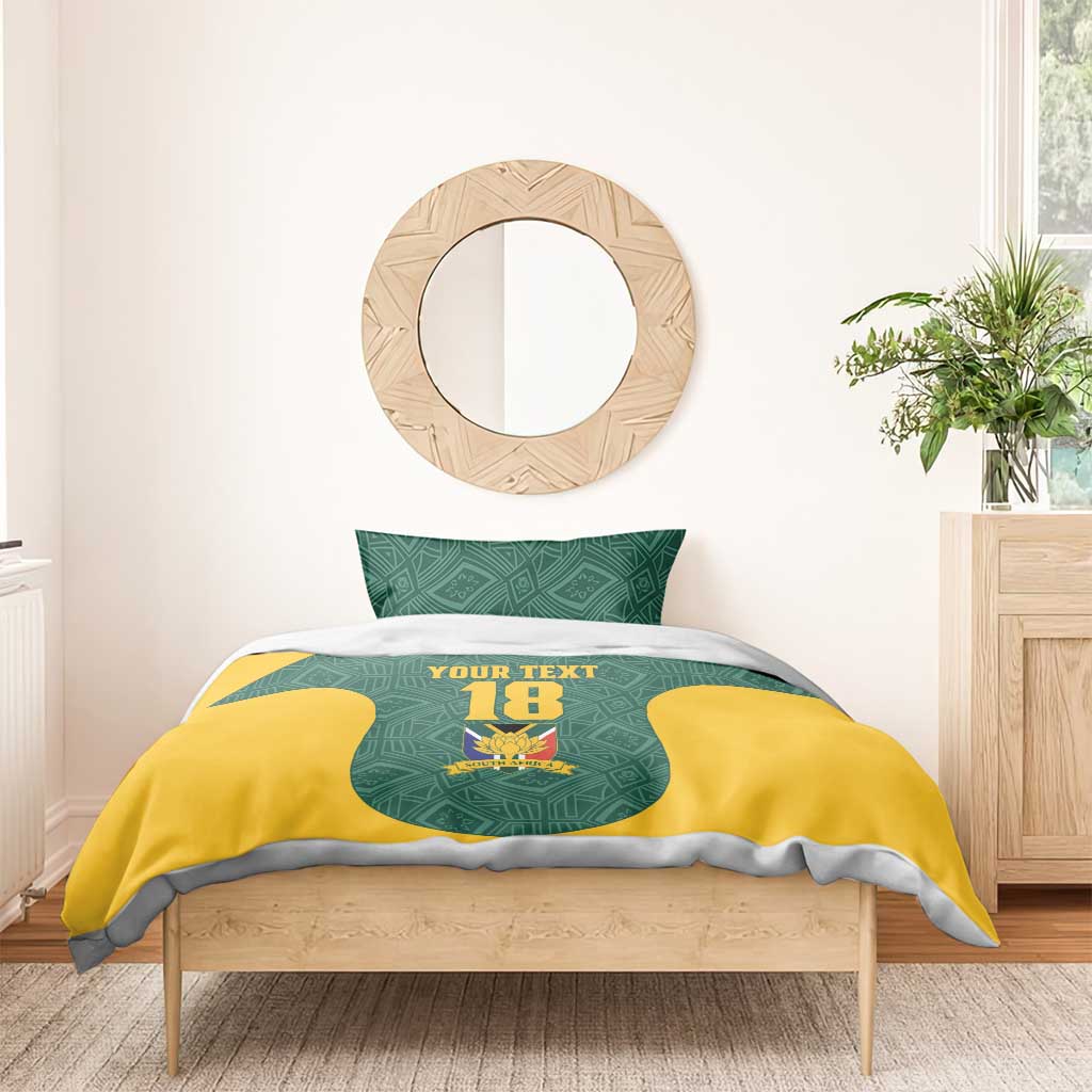 Custom South Africa Soccer Bedding Set Bafana Bafana Spirit African Pattern - African Pride