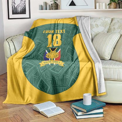 Custom South Africa Soccer Blanket Bafana Bafana Spirit African Pattern - African Pride