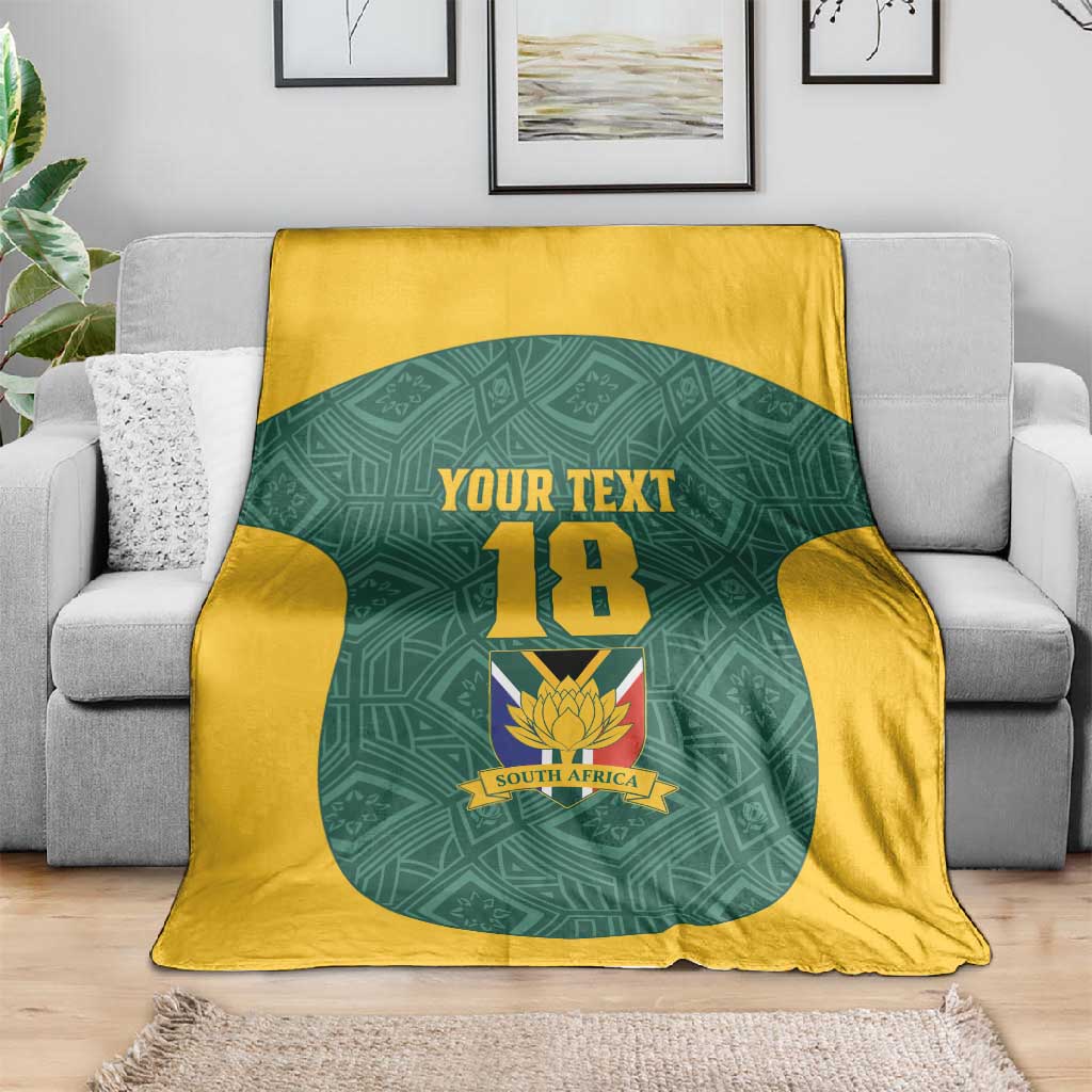 Custom South Africa Soccer Blanket Bafana Bafana Spirit African Pattern - African Pride