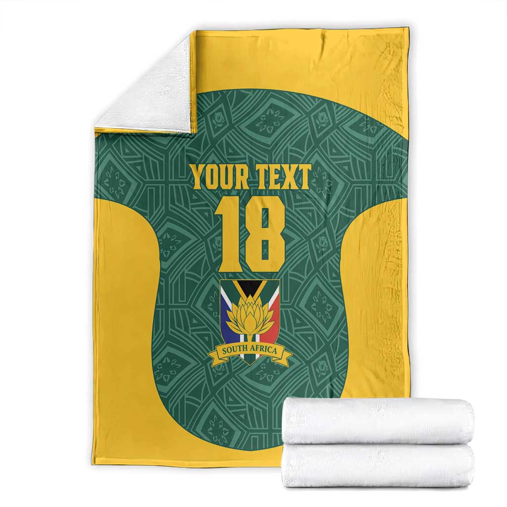 Custom South Africa Soccer Blanket Bafana Bafana Spirit African Pattern - African Pride