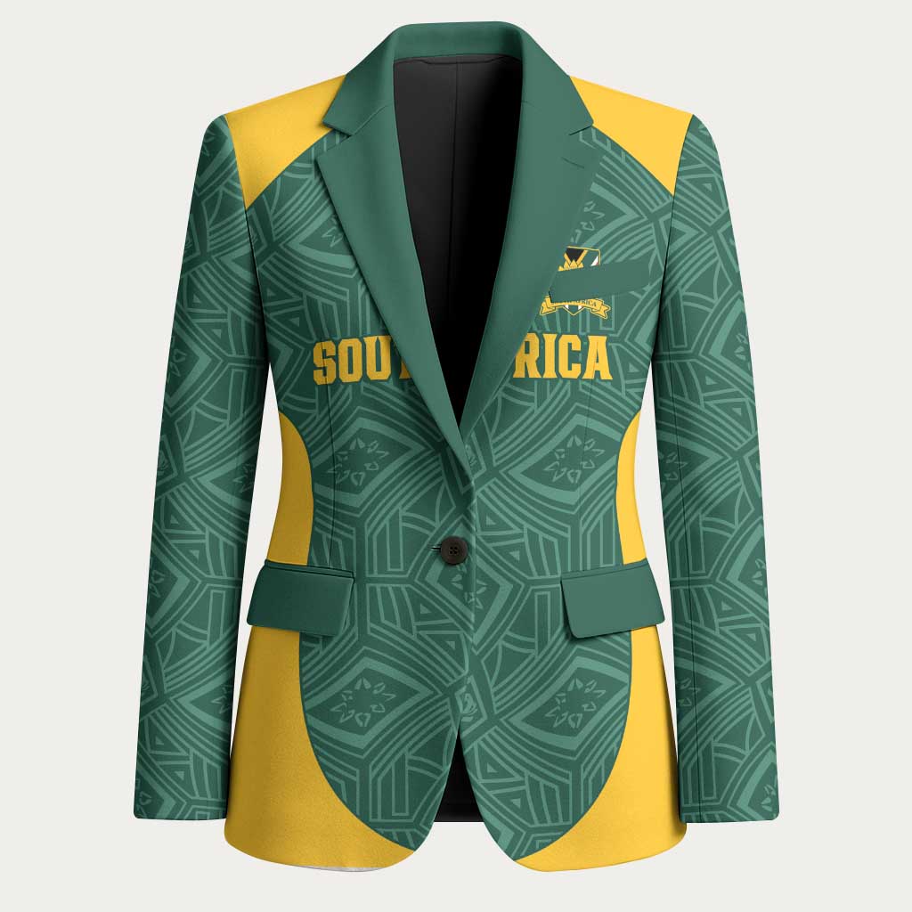 Custom South Africa Soccer Blazer Bafana Bafana Spirit African Pattern - African Pride