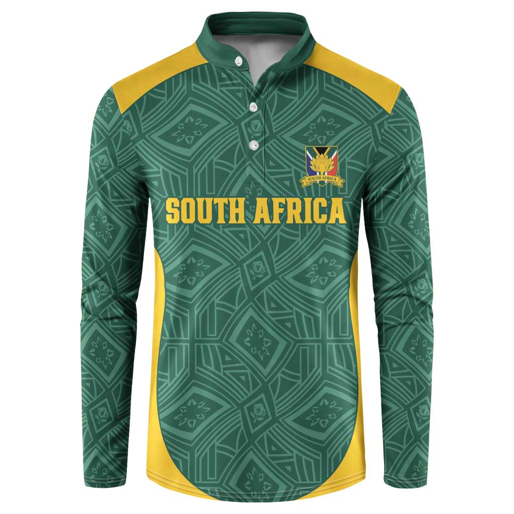 Custom South Africa Soccer Button Sweatshirt Bafana Bafana Spirit African Pattern