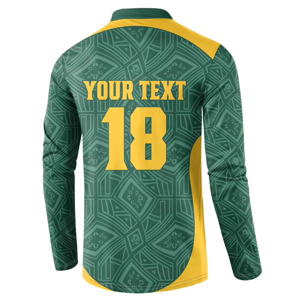 Custom South Africa Soccer Button Sweatshirt Bafana Bafana Spirit African Pattern