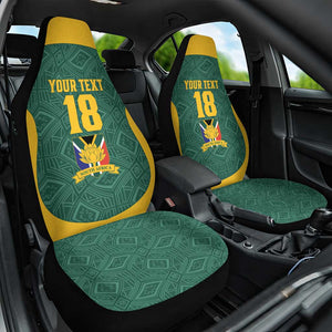 Custom South Africa Soccer Car Seat Cover Bafana Bafana Spirit African Pattern - African Pride
