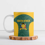 Custom South Africa Soccer Ceramic Mug Bafana Bafana Spirit African Pattern - African Pride