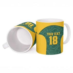 Custom South Africa Soccer Ceramic Mug Bafana Bafana Spirit African Pattern - African Pride