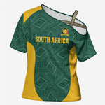 Custom South Africa Soccer Cross Shoulder Shirt Bafana Bafana Spirit African Pattern - African Pride