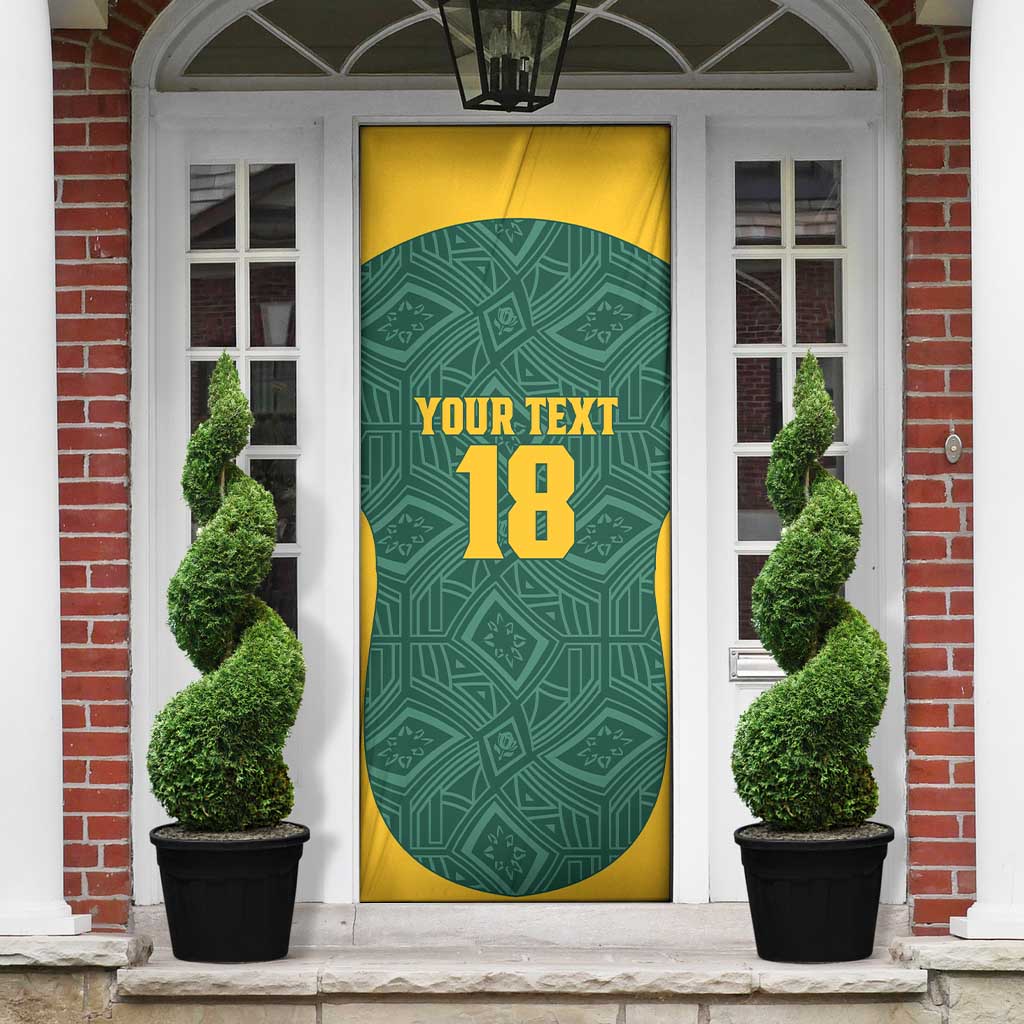 Custom South Africa Soccer Door Cover Bafana Bafana Spirit African Pattern - African Pride