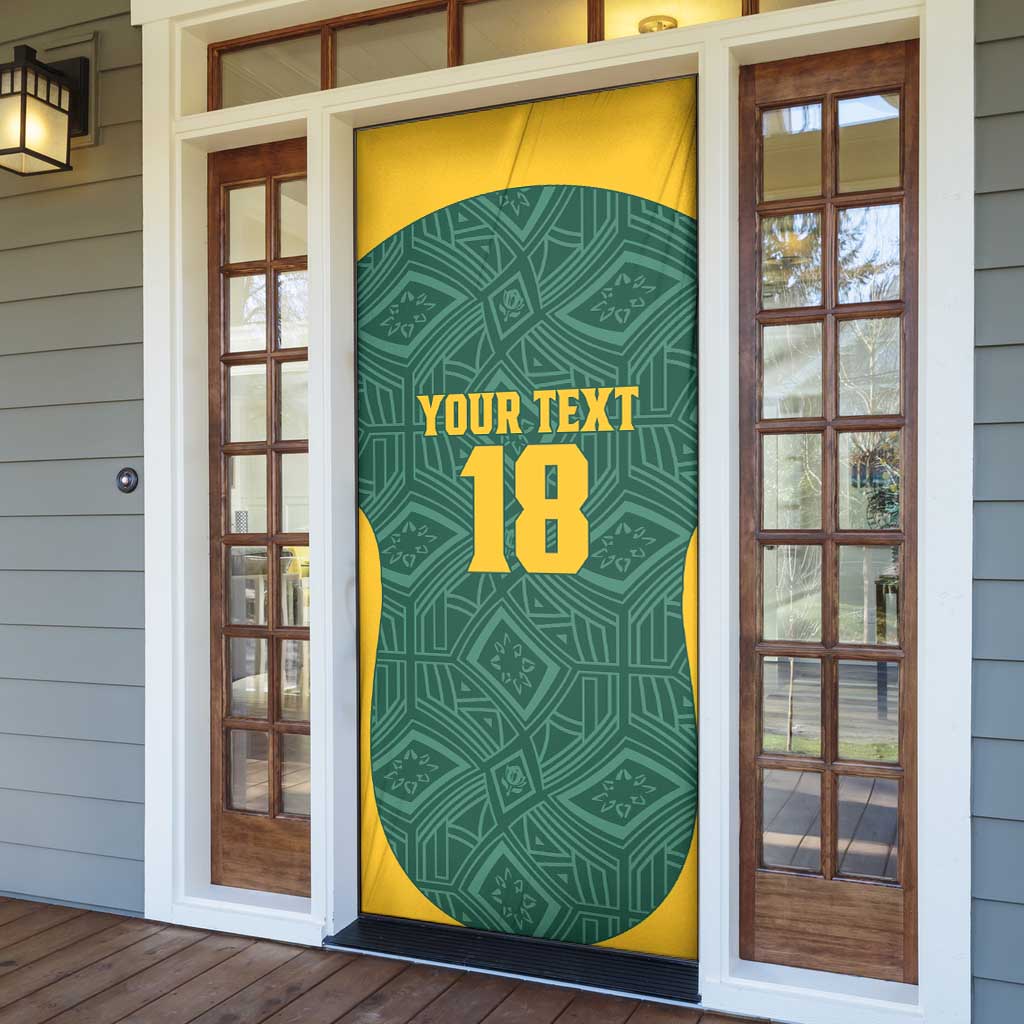 Custom South Africa Soccer Door Cover Bafana Bafana Spirit African Pattern - African Pride