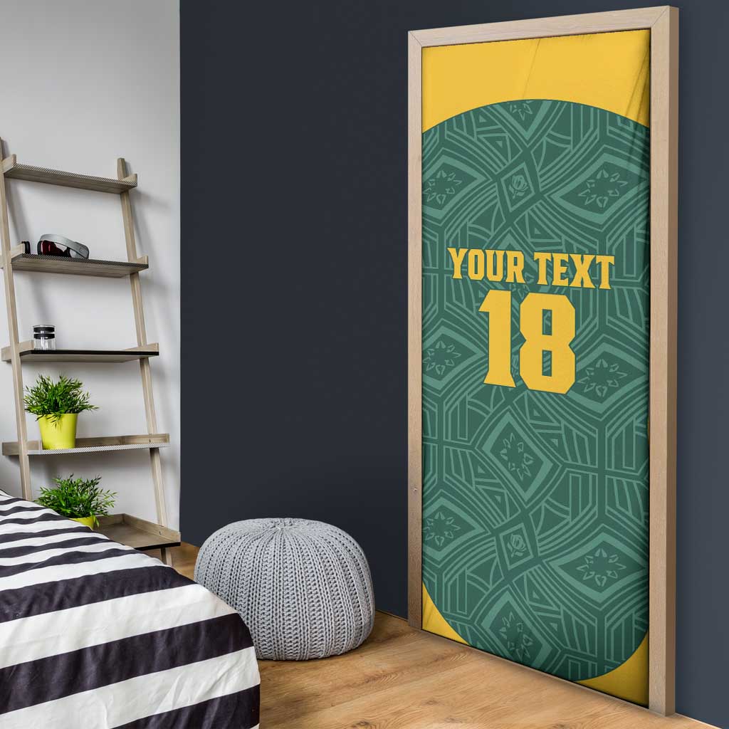 Custom South Africa Soccer Door Cover Bafana Bafana Spirit African Pattern - African Pride