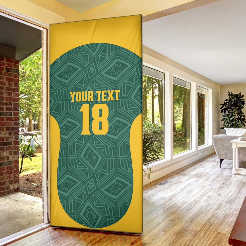 Custom South Africa Soccer Door Cover Bafana Bafana Spirit African Pattern - African Pride