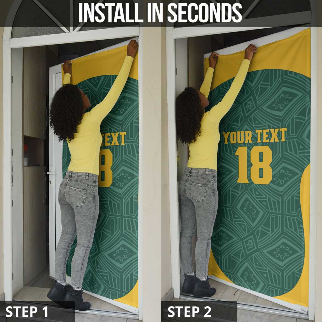 Custom South Africa Soccer Door Cover Bafana Bafana Spirit African Pattern - African Pride