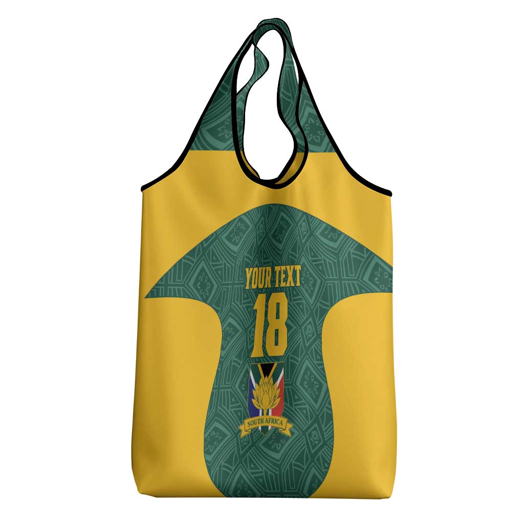 Custom South Africa Soccer Grocery Bag Bafana Bafana Spirit African Pattern - African Pride