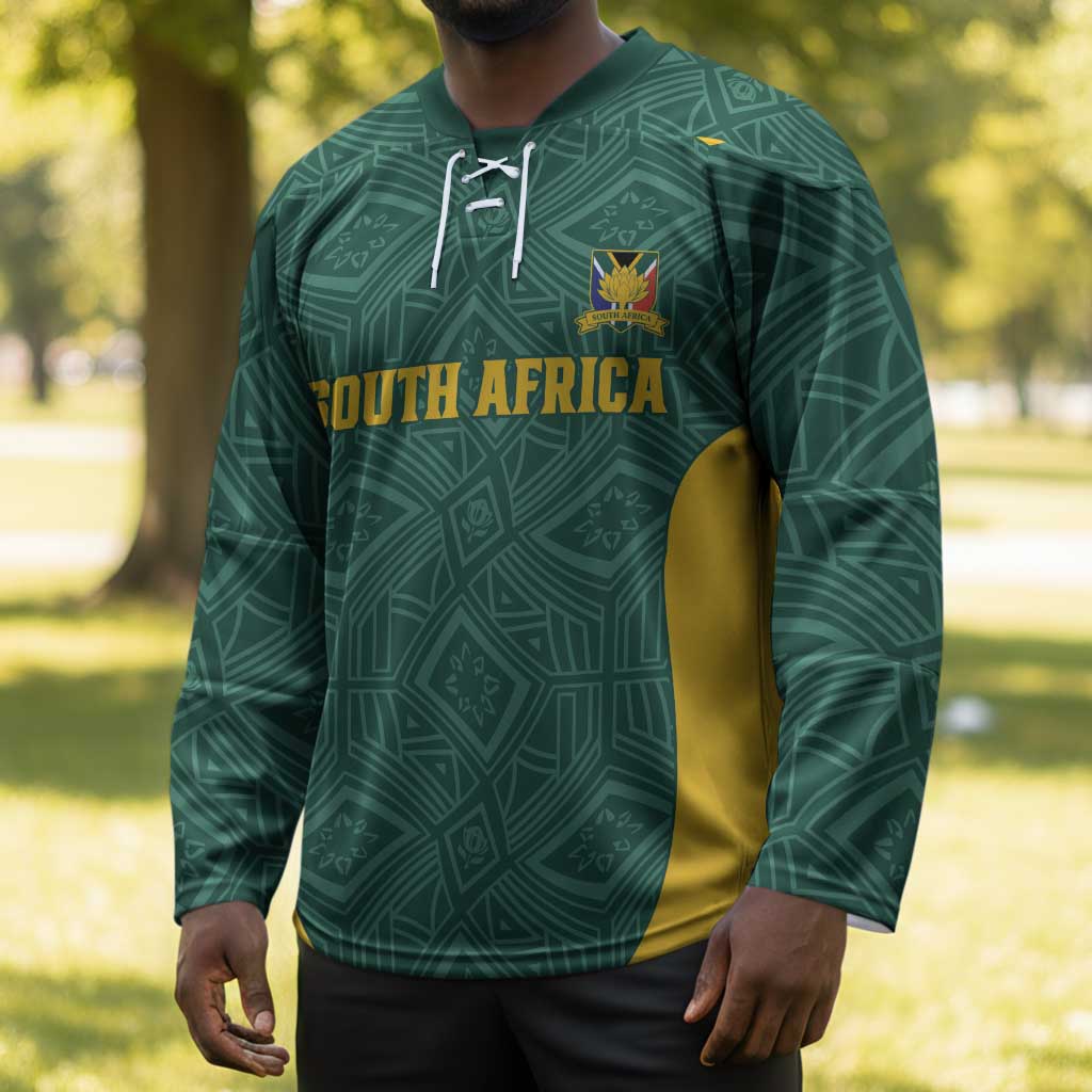 Custom South Africa Soccer Hockey Jersey Bafana Bafana Spirit African Pattern - African Pride