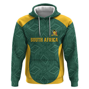 Custom South Africa Soccer Hoodie Bafana Bafana Spirit African Pattern - African Pride