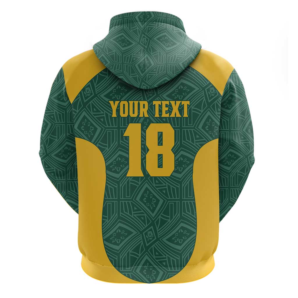 Custom South Africa Soccer Hoodie Bafana Bafana Spirit African Pattern - African Pride