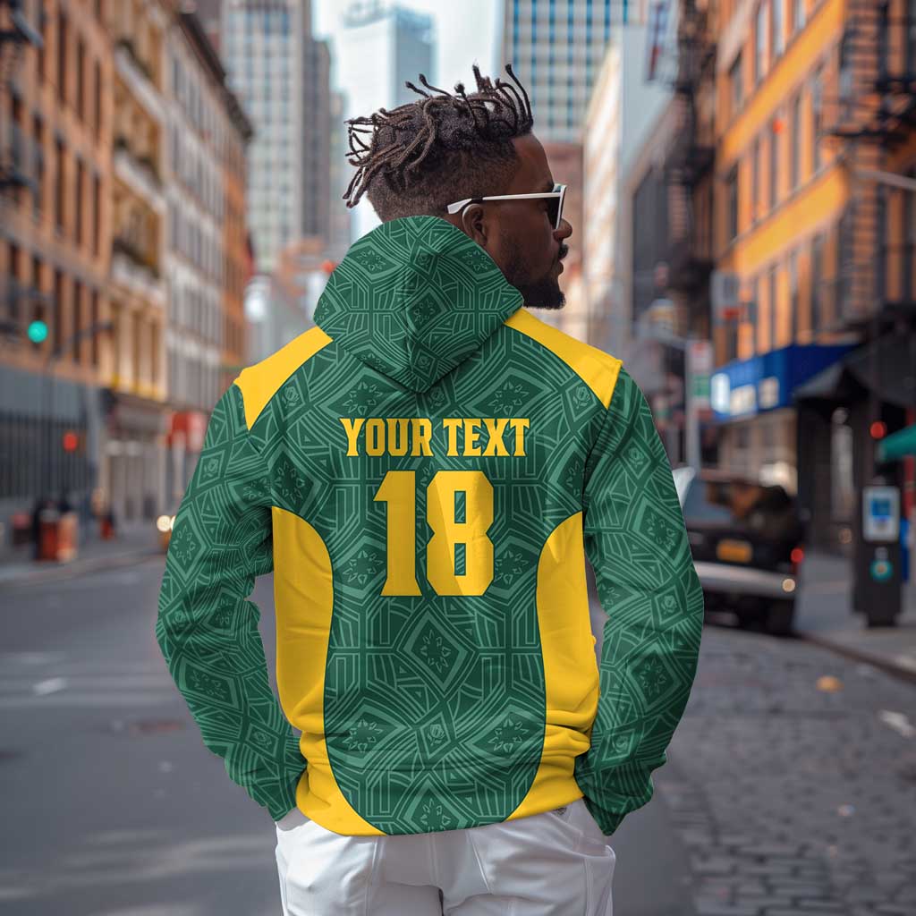 Custom South Africa Soccer Hoodie Bafana Bafana Spirit African Pattern - African Pride