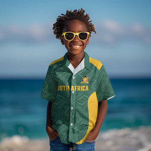 Custom South Africa Soccer Kid Hawaiian Shirt Bafana Bafana Spirit African Pattern - African Pride