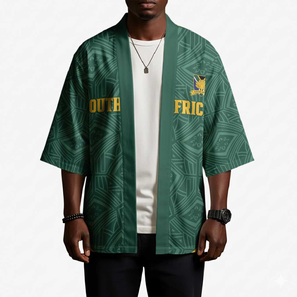 Custom South Africa Soccer Kimono Bafana Bafana Spirit African Pattern - African Pride